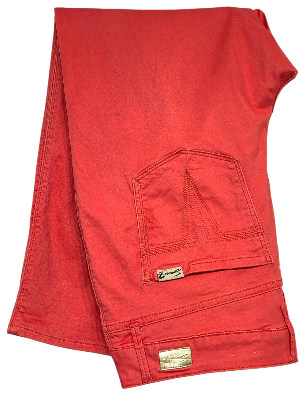 Seven High‑Rise Cropped Skinny Jeans – Women’s 16 – Coral